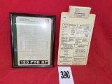 John Deere 4430 Order Sheet (Framed) & Deere Credit Clipboard