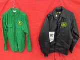 John Deere Men's M Black Jacket & Lg. Green Long Sleeve