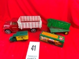 Box Ertl Truck, John Deere Wagon, (2) Toy Trucks