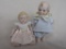 Two All-bisque German cabinet dolls