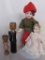 Four vintage cabinet dolls