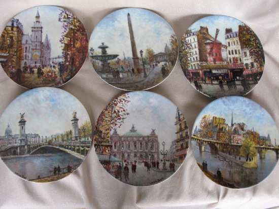 Ten Louis Dali D'Arceau-Limoges Bradex collector plates with French scenes,