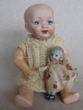 Two vintage cabinet Japan dolls