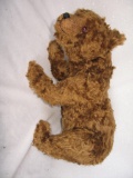 Brown mohair artist bear seated 38cm and more