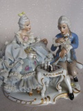 Figural Sandizell, Hoffner & Co Dresden porcelain lace figurine