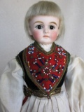 German C F  Kling 1880s Folklore shoulder head bisque doll