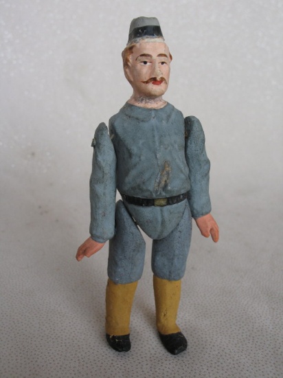 Rare dollshouse Confederate Civil War Soldier 12cm plaster
