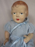 Two celluloid dolls:- 55cm English 1940s