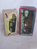 Two boxed tin Japan 1960s Coffin