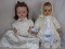 Two 1940s Composition Baby dolls:- English C & S 44cm, repainted mouth, nos