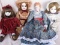 Six mixed Dolls:- Pedigree 41cm with back head split, doll prop chair, Orie