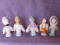 Eight vintage Half Dolls:- German child 11.5cm incised 13854, Composition 1