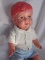Two Japan Celluloids:- Excellent Sankichi 30s flame haired Baby John 43cm,