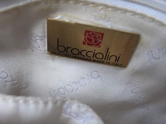 Ladies pre-owned Braccialini handbag with decorative bird pattern. Italian