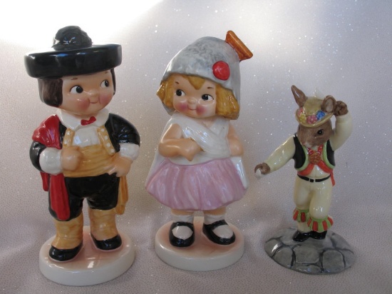 Three figurines:- Goebel 1981 Dolly Dingle Don Juan and DD in Spain with ti