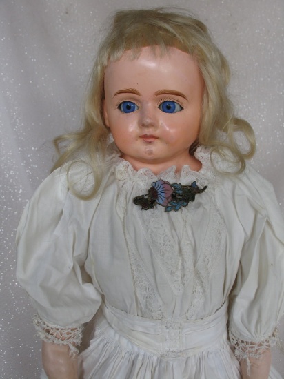 All original Sonneberg type child 21" (53cm) c1900s composition turned shou