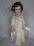 Bisque Armand Marseille 390 doll 59cm. Blue glass s-eyes, hairline from bac