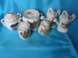 Mixed mini figurines:- Ten Wade animals to 4cm AND Six English China with c
