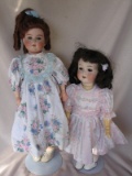 Two bisque Armand Marseille 390 dolls. 53cm with blue glass sleep eyes, mol