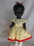 HP black 50s Pedigree walking doll 31cm. Black Astrakhan wig, brown s/eyes,