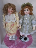 Four reproduction SFBJ Bluette's 29cm porcelain artist dolls. Excellent fea