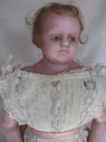 English Poured Wax child c1860-70s attributed to Pierotti. Tilted and turne