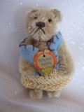 Miniature Steiff bear 1950s, chest tag, caramel bristle mohair 3.25