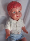 Two Japan Celluloids:- Excellent Sankichi 30s flame haired Baby John 43cm,