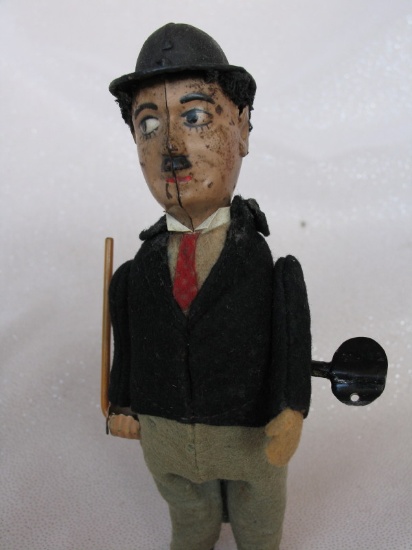 All original Schuco clockwork 1930s 'Charlie Chaplin' 17cm. Original painte