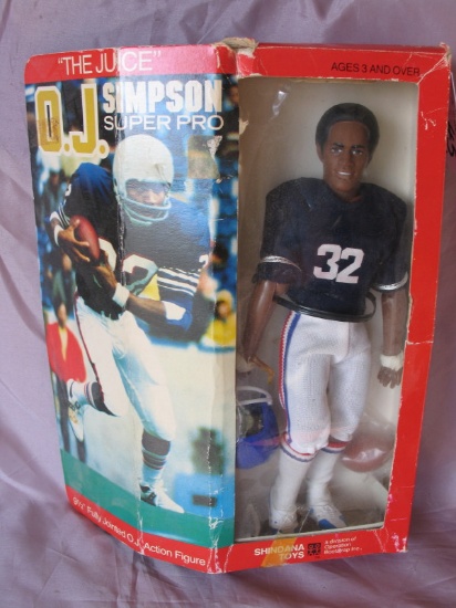 Boxed Shindana 1975 O.J. Simpson "The Juice" #9000 action figure 24cm, grid