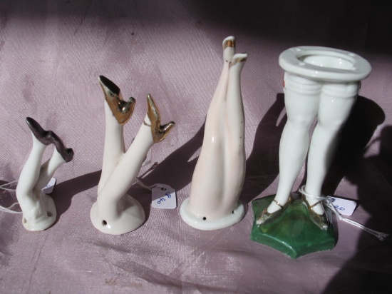 Five pairs of German Half Doll legs 6.5 to 9cm includes pink tint PLUS Pede