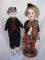 Two all original antique dolls:- Armand Marseille 250 Scottish regional bis