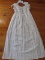 Antique white wear Christening gown 98cm. Inserted yoke with vertical lace