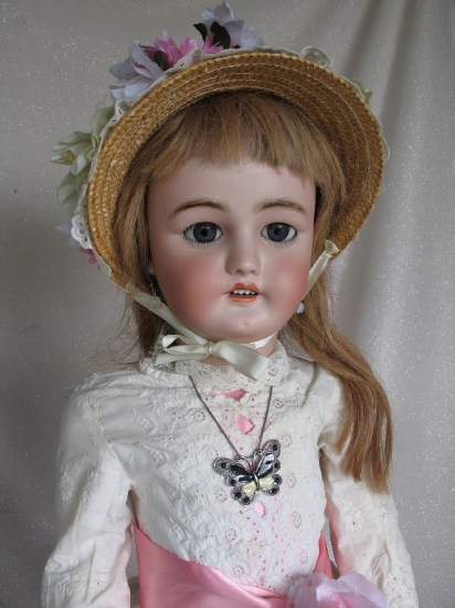 Simon & Halbig for C.M. Bergmann c1890s bisque dolly face 30" (76cm) incise