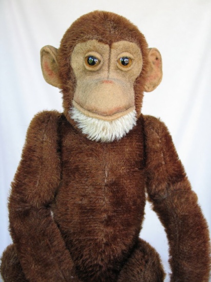 Scarce Steiff Jocko 1920s 11" (28cm). Felt ears with underscored Steiff ear