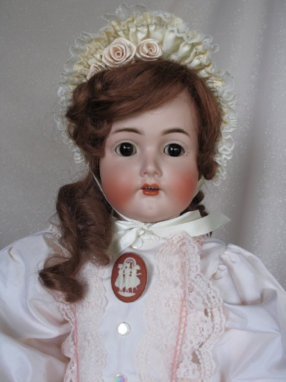 Bisque Kammer & Reinhardt 403 child c1910, 24" (61cm). Brown glass sleep ey
