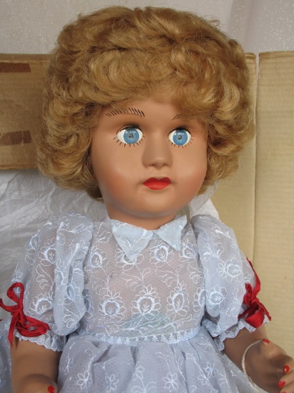 Rare boxed Australian Doll Manufacturing Co 'Party Girl' 21" (53cm) hard pl