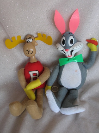 Two 1971 Talking Mattel cartoon toys. Bugs Bunny & scarce Bullwinkle, origi
