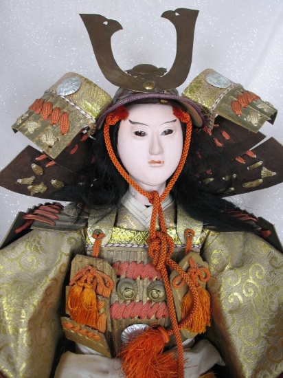 Oriental Japanese Taisho Era 'Samurai Warrior' for Boy's Day c1910s 17" (43