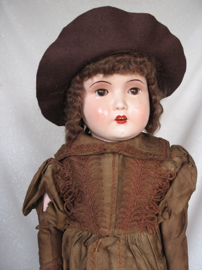 Composition German 1920s walker 27" (68cm) character girl. Composition head