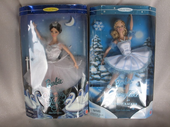 Four boxed Mattel Barbie CE dolls:- NRFB Snowflake, Mint in box but removed