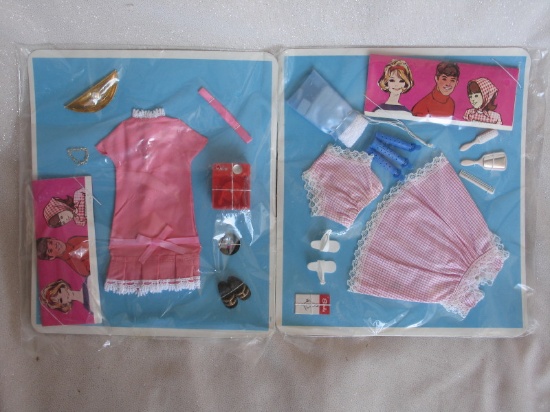 Five 1960s Sindy Outfits:- MOC 1963 'Sleepy Time' and 1963 MOC 'Dream Date'