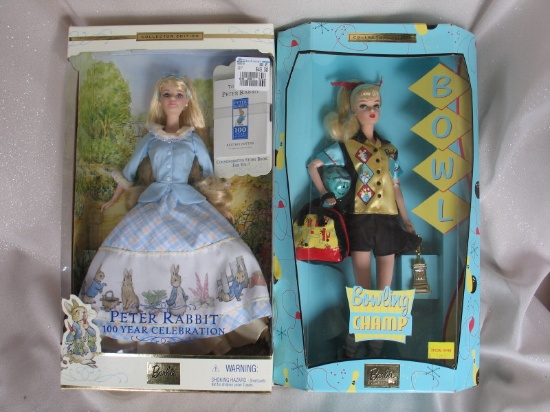 Four NRFB Mattel dolls:- 1999 CE Bowling Champ, CE 2001 40th Anniversary Ke