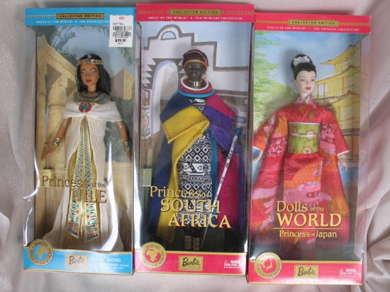Six NRFB Mattel CE 'Princess Dolls of the World', P/Nile, P/Sth Africa, Jap