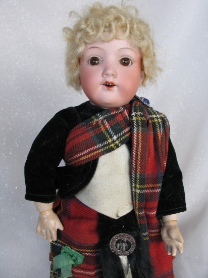 All original Armand Marseille 390 Scottish regional bisque 13" (33cm). Brow
