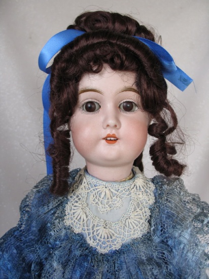 Bisque Gebruder Kuhnlenz 165 child 21" (53cm c1900. Brown glass sleep eyes,