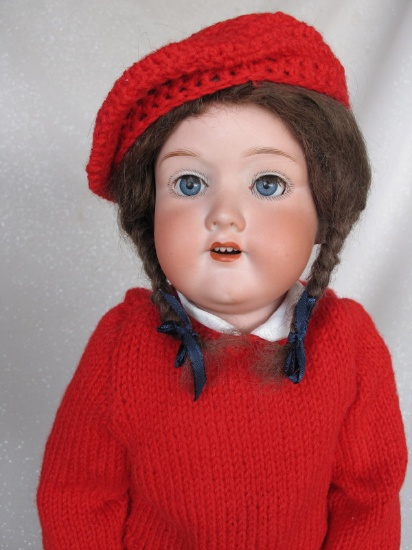 Bisque Armand Marseille 390 dolly face 20" (51cm). Blue glass s-eyes, real/