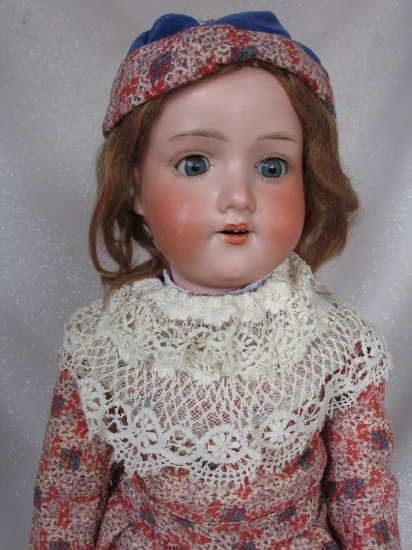 Bisque Armand Marseille 390 dolly face 20" (51cm). Blue glass s-eyes, real/