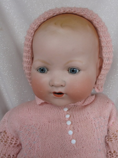 Bisque Armand Marseille 341 Dream Baby 22” (56cm) 1920s. Blue glass s/eyes,