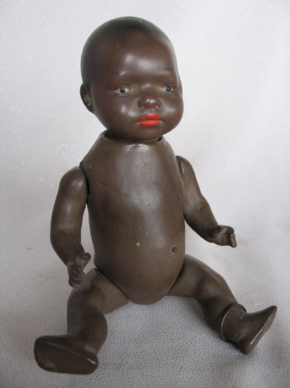 Naked Ernst Heubach 399 Islander toddler 7.5" (19cm). Brown painted bisque